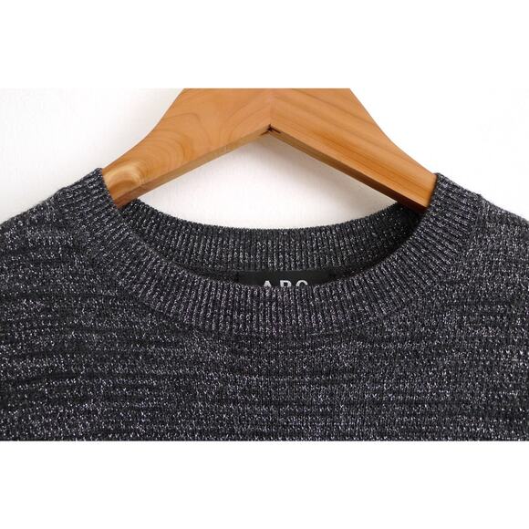 A.P.C. France Rivage Wool Metallic Gunmetal Sweater Knit Top SSENSE XS $245 - Picture 4 of 9